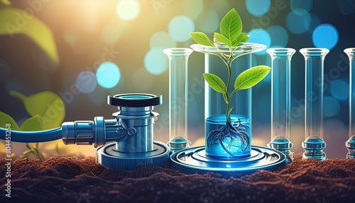 tube with green plant