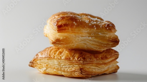 salty puff pastries, white background
