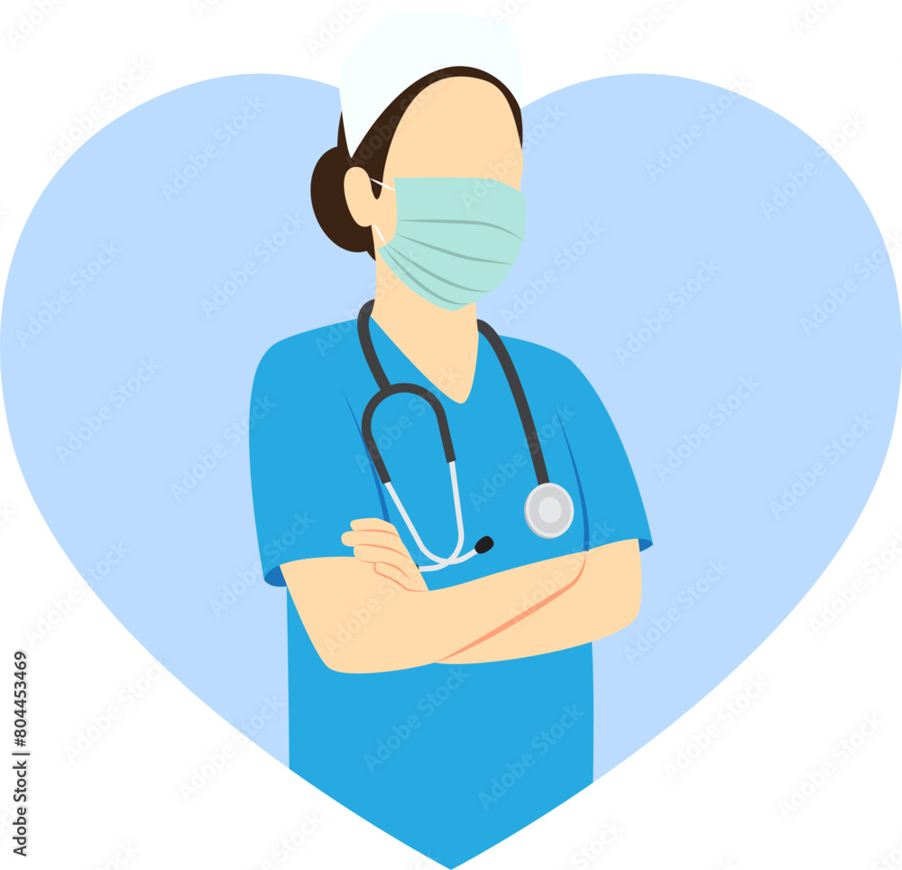 Vector illustration of Nurse on transparent background Vector illustration of Nurse on transparent background