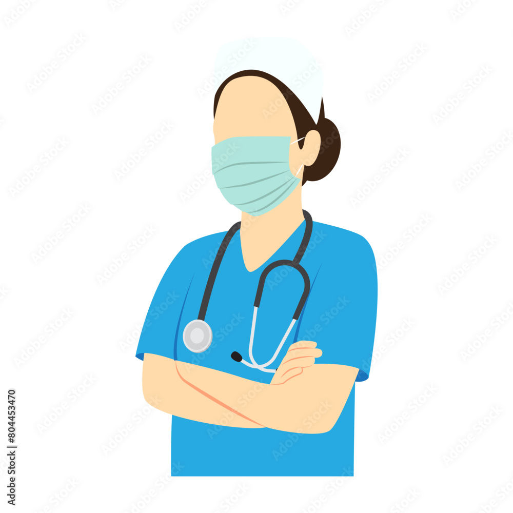 Vector illustration of Nurse on transparent background Vector illustration of Nurse on transparent background