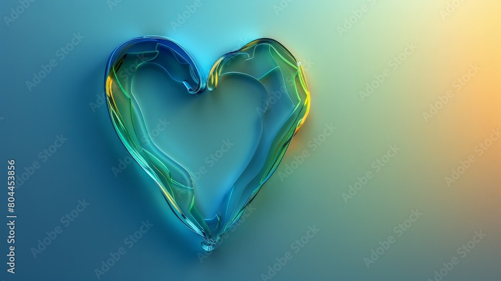 A Valentine day background with a heart of blue and green colors