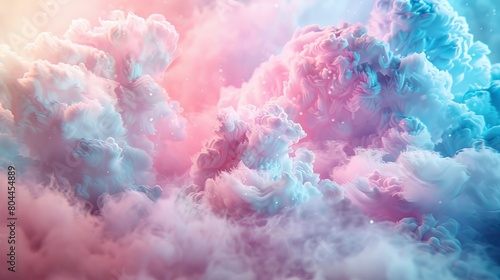 An artistic composition featuring soft pastel colors reminiscent of fluffy cotton candy