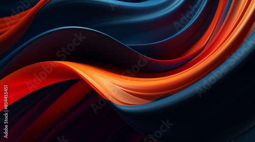 Vibrant Abstract Waves with a Luscious Blend of Blue, Orange, and Red Hues.