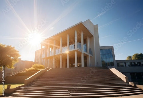 Part of Modern residential apartment with flat building exterior. Detail of New luxury house and home complex. Fragment of City Real estate property and condo architecture. Copy space