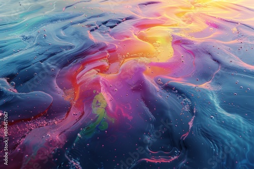 Abstract oil slick in water photo