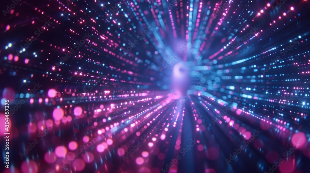 Fototapeta premium A vibrant purple and blue background filled with numerous small dots creating a visually dynamic pattern.