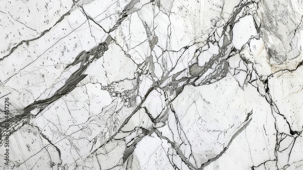 Obraz premium Elegant White Marble Texture With Grey Veins