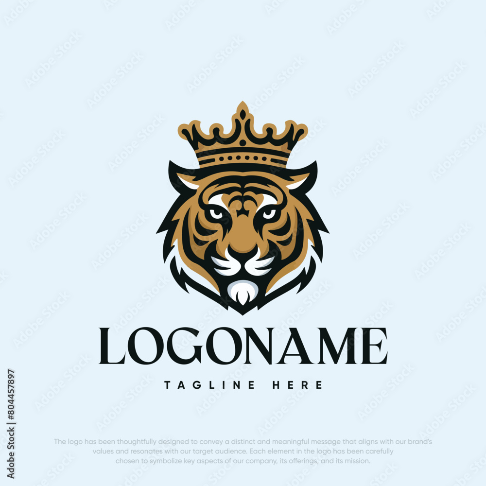 Lion with crown logo template Lion with crown logo template