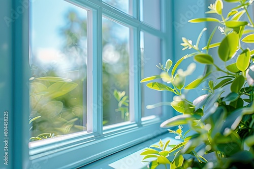 Modern PVC Window Frame in a Stylish Lifestyle Setting photo