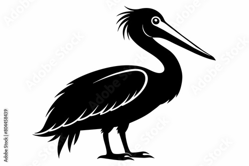pelican silhouette on white background, Vector illustration, icon, svg, characters, Holiday t shirt, Hand drawn trendy Vector illustration