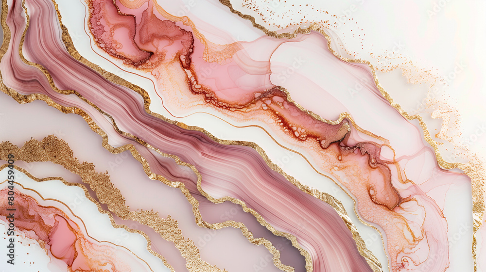 Close up of pink and gold marble Close up of pink and gold marble
