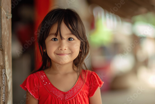 Cute little girl child in red color dress