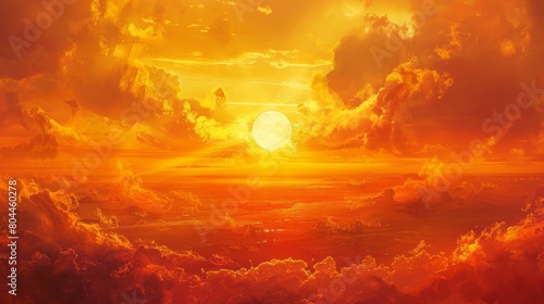 Craft an image of a panoramic sunset #804460278