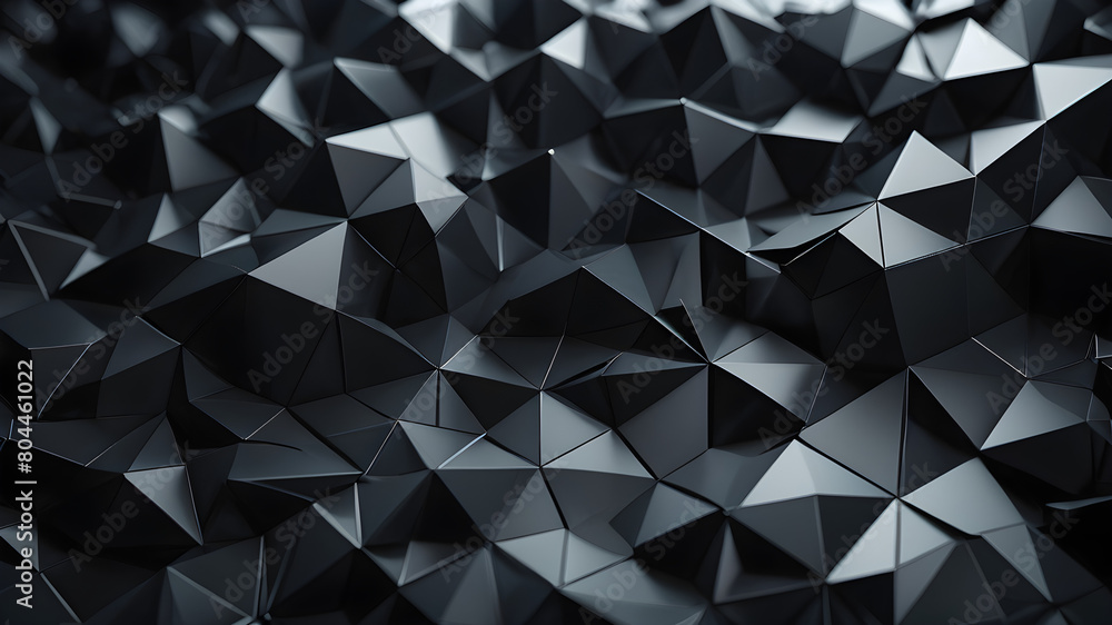 Obraz premium Abstract Geometric Background in Black with Polygonal Structure