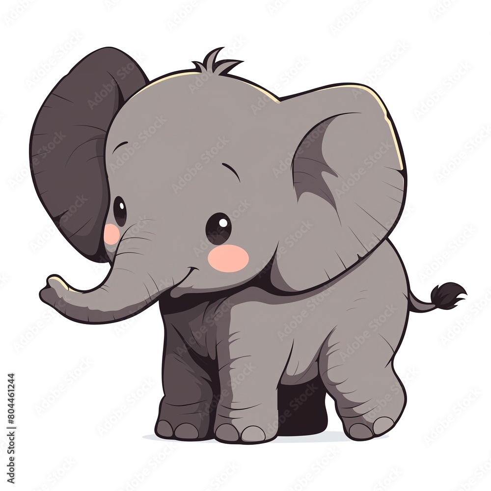 Create a cute cartoon elephant