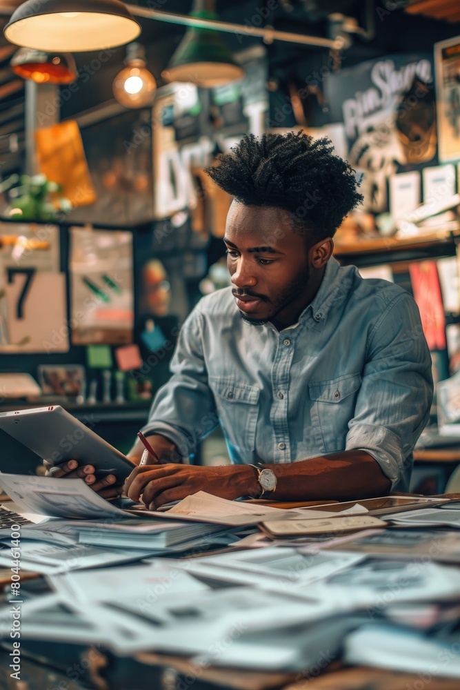 A young entrepreneur making business A young entrepreneur making business