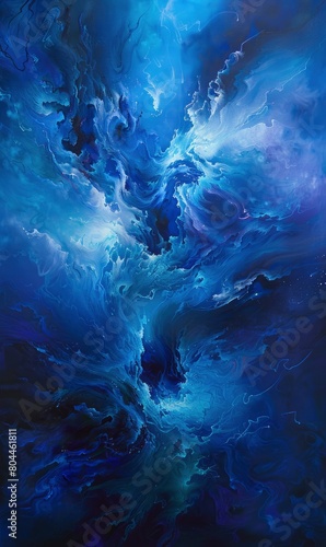 Abstract exploration of the cosmos, with deep blue tones representing the infinite, Background Image For Website © Pic Hub