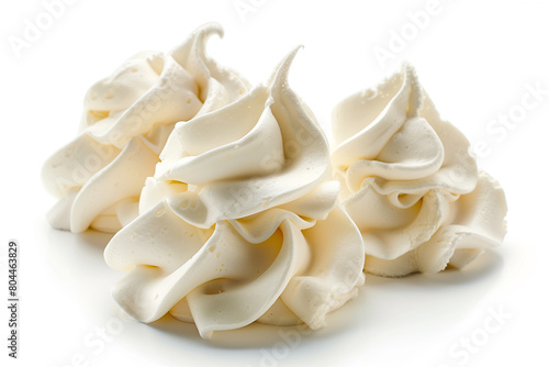Whipped cream on white background photo