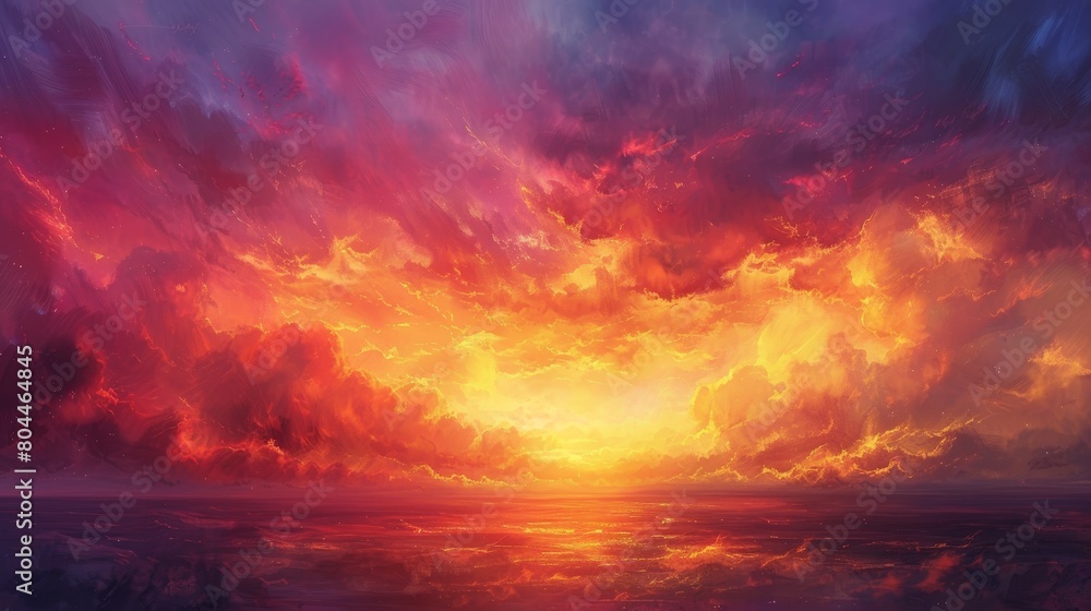 Fototapeta premium Craft an image of a sunset cloudscape