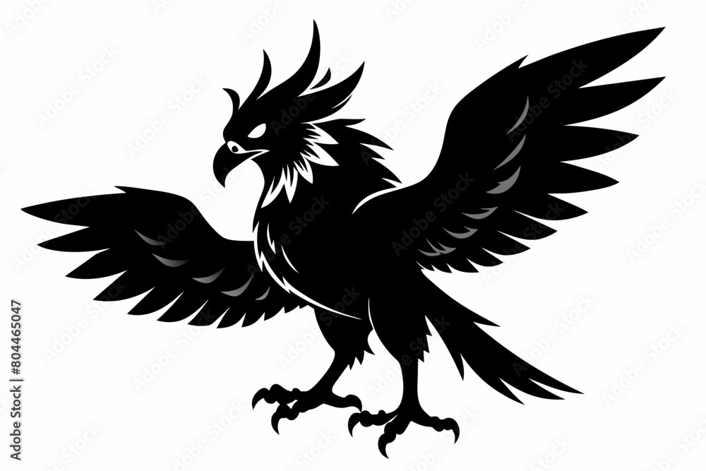 Fototapeta premium Osprey silhouette on white background, Vector illustration, icon, svg, characters, Holiday t shirt, Hand drawn trendy Vector illustration, eagle silhouette