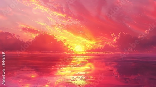Craft an image of a sunset