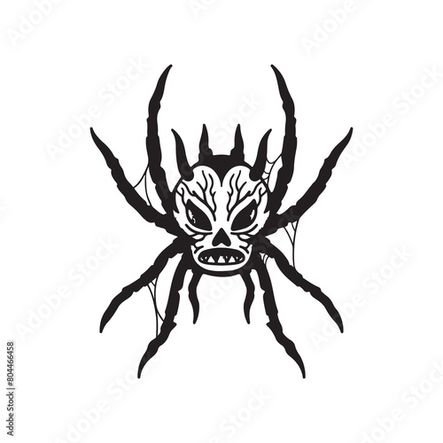 spider vector with skull concept