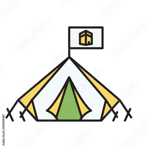 Mina Tent icon design with white background stock illustration