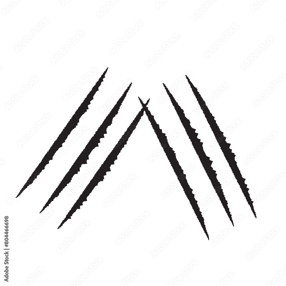 black paw scratch on a white background. black paw scratch on a white background.