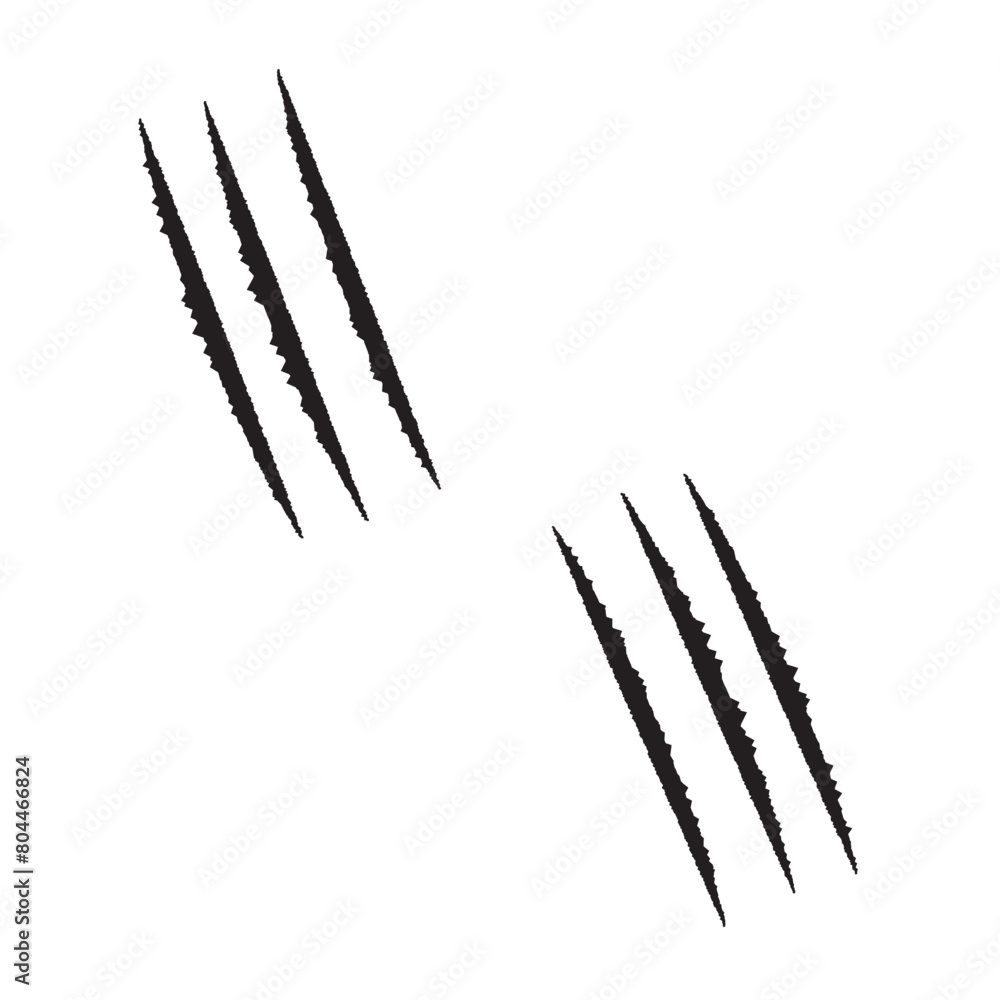 black paw scratch on a white background. black paw scratch on a white background.