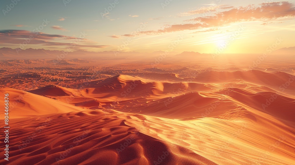 Naklejka premium Craft an image of a vast desert landscape devoid of human presence