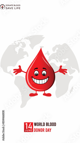 World Blood Donor Day, Blood Donation, World Blood Donor Day Poster, illustration, Blood Donor Day, vector, Happy Blood Donor Day. design. June 14, For. World Blood Donor Day Post, Bag. Story, Card.