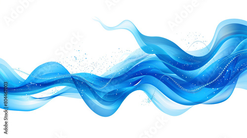 Galactic blue abstract wave illustration, crisply isolated on white, HD quality.
