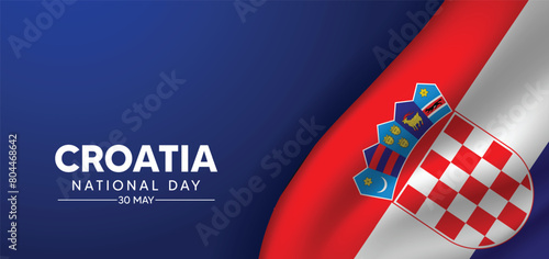 Croatia National Day 30 May waving flag vector poster photo