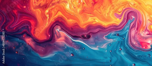 Colorful Liquid Painting With Water Drops
