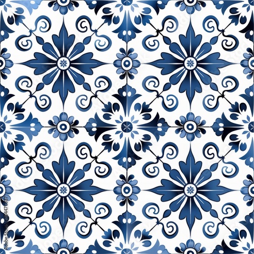 Portuguese Azulejo Seamless Tile Pattern

