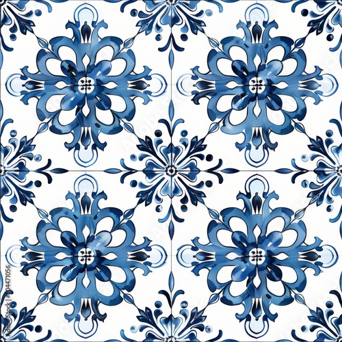 Portuguese Azulejo Seamless Tile Pattern

