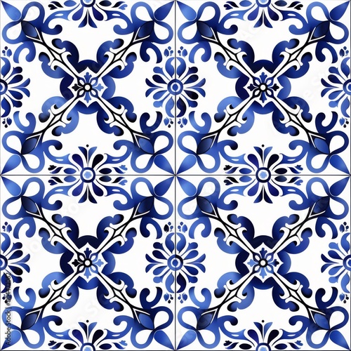 Portuguese Azulejo Seamless Tile Pattern

