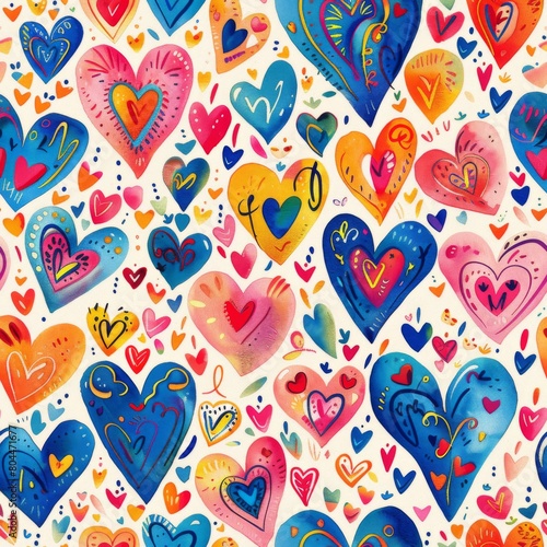 Intricate Repeating Valentine's Day Heart Pattern

