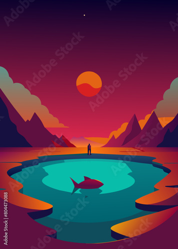  In the extremely barren north, there is a dark sea, which is the Heavenly Pond. There is a fish there, which is several thousand li in breadth