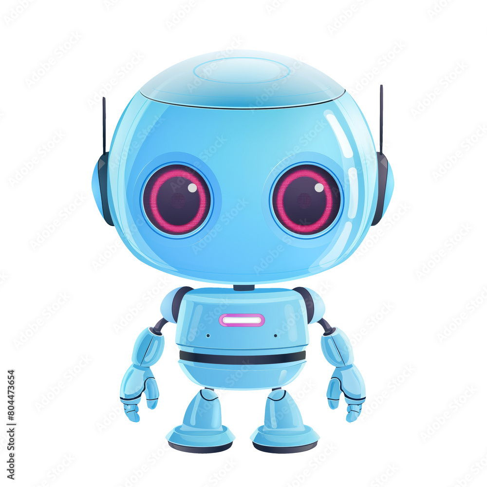 Cartoon chat bot. White 3d style blue robot on transparent background. Cartoon chat bot. White 3d style blue robot on transparent background.