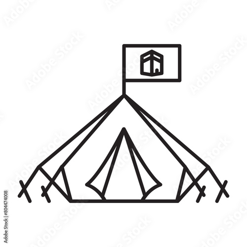Mina Tent icon design with white background stock illustration