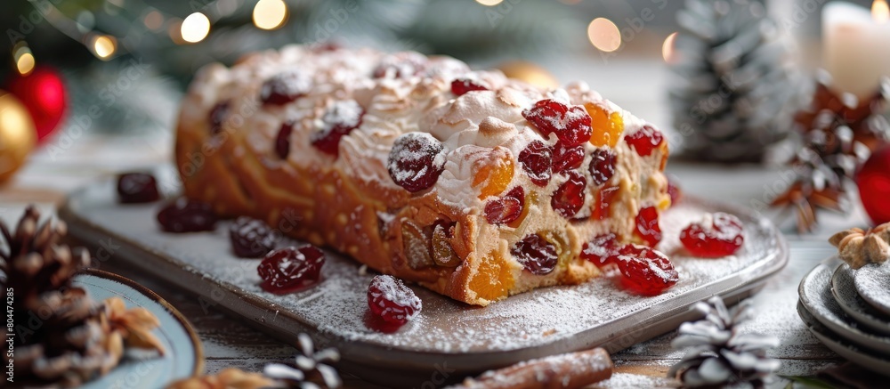 Marzipan Loaf Covered in Cranberry Sauce