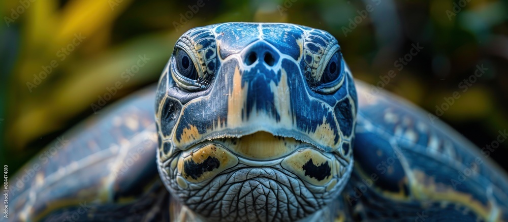 Close Up of a Green Sea Turtles Head and Neck Close Up of a Green Sea Turtles Head and Neck