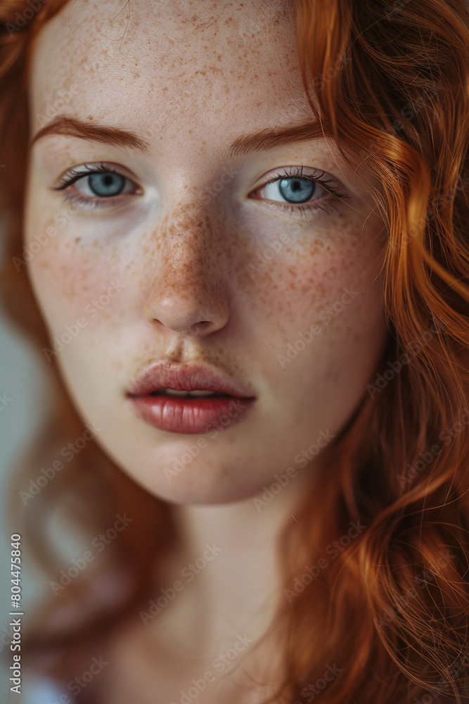 A professional Studio photo portrait of a gorgeously beautiful red haired woman and perfect skin A professional Studio photo portrait of a gorgeously beautiful red haired woman and perfect skin