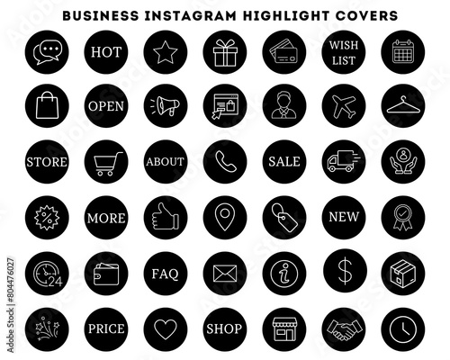 Instagram highlights stories covers business black