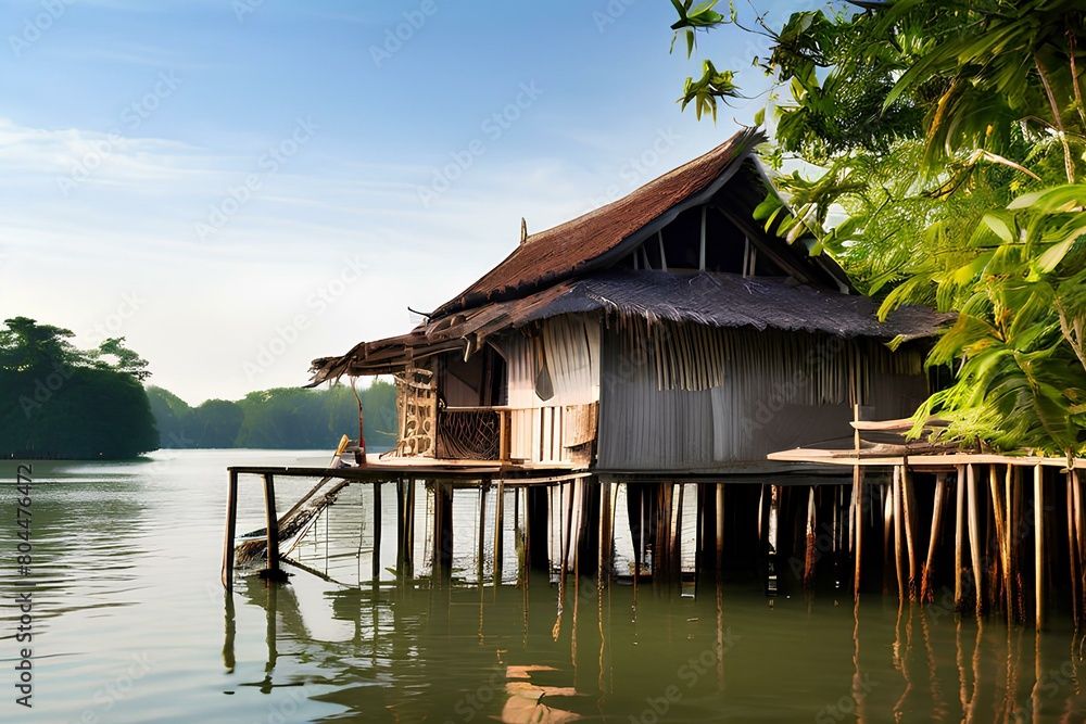 Stilt house, representing the unique architecture of Southeast Asia. Stilt house, representing the unique architecture of Southeast Asia.