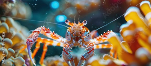Emperor Shrimp on Coral Close-Up