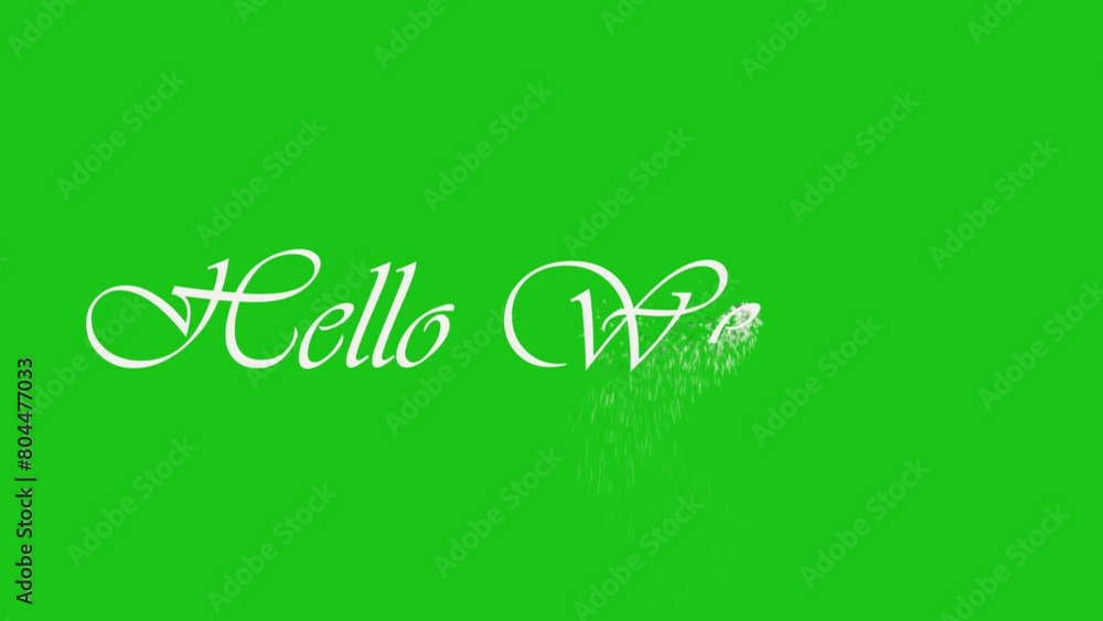 Hello Welcome animation with dust sprinkle particle effect on green screen background and perfect for video intros and overlays. Hello Welcome animation with dust sprinkle particle effect on green screen background and perfect for video intros and overlays.