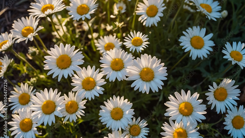 Leucanthemum vulgare, the ox-eye daisy, or oxeye daisy is widely cultivated and available as a perennial flowering ornamental plant for gardens and designed meadow landscapes
