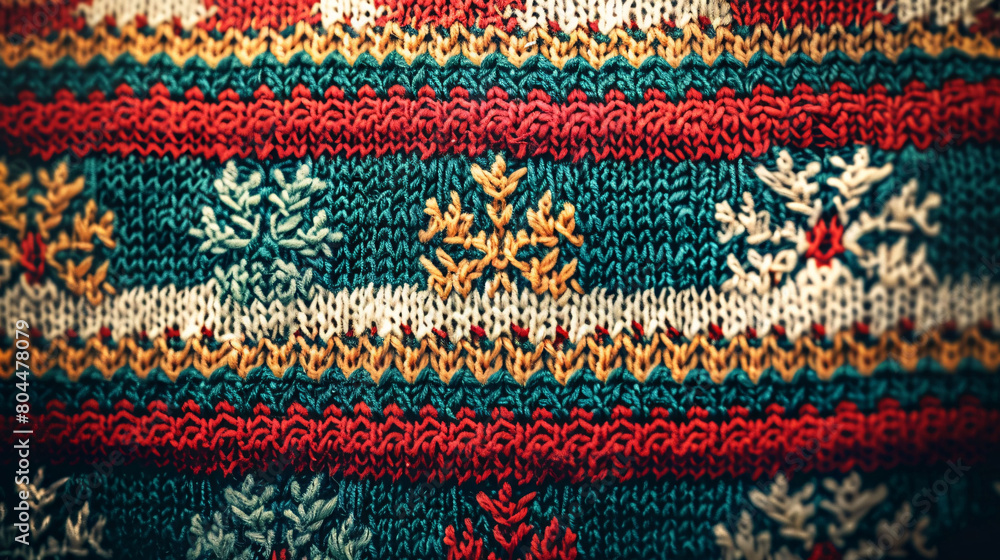 Knitted seamless red and white pattern. Christmas decoration concept illustration of sweater Knitted seamless red and white pattern. Christmas decoration concept illustration of sweater
